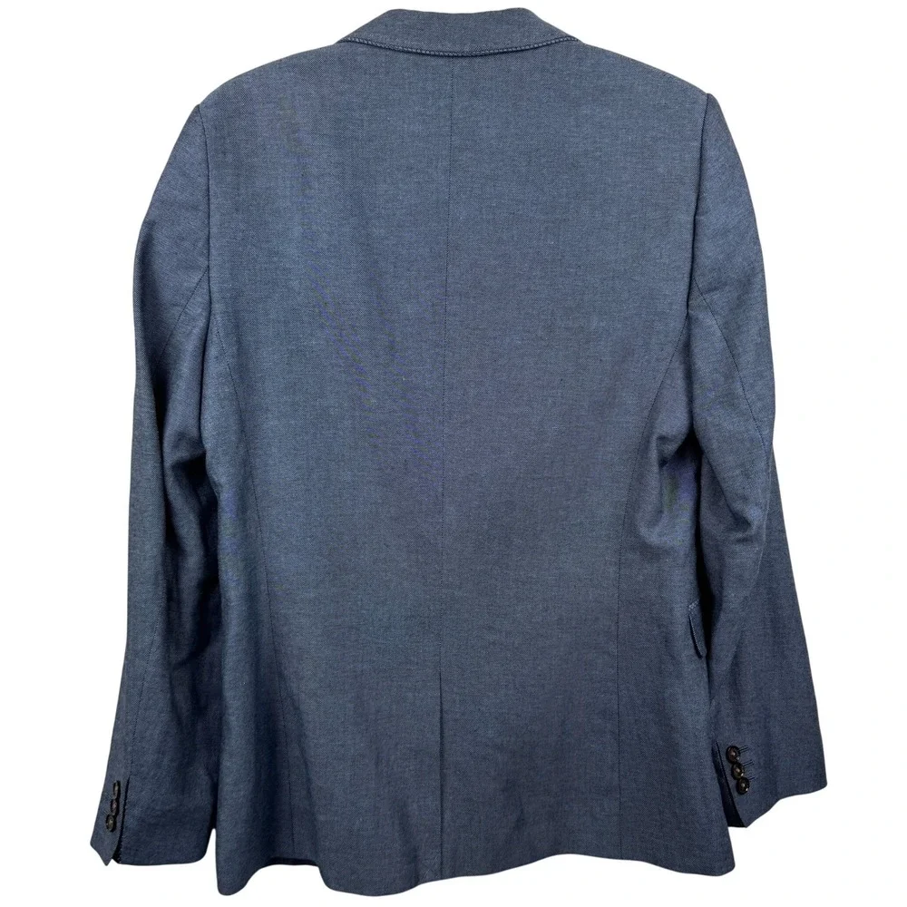 Ted Baker London Mens Blue Cotton‎ Linen Blend MMJ HOOP Blazer Sport Coat Size 3